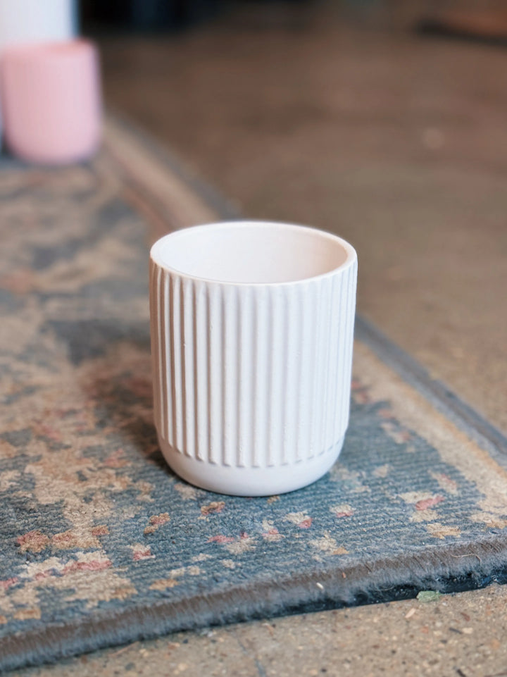 Ribbed Ceramic Vase - 9cm