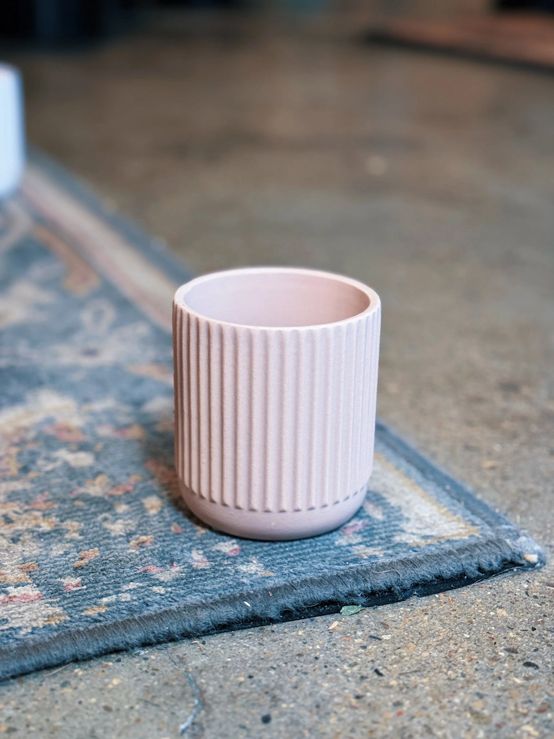 Ribbed Ceramic Vase - 9cm