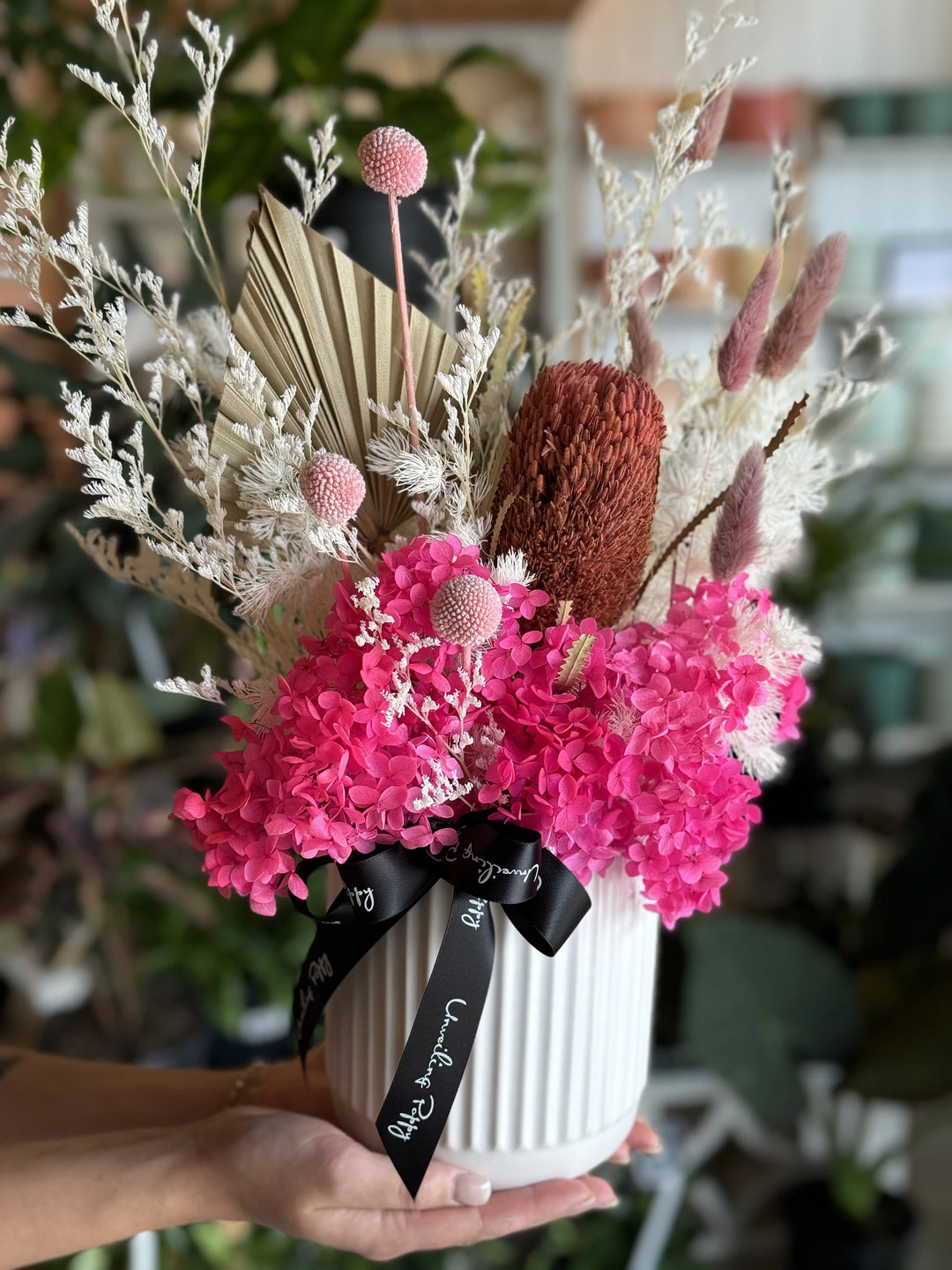 "Vodka Raspberry" Dried Flower Arrangement