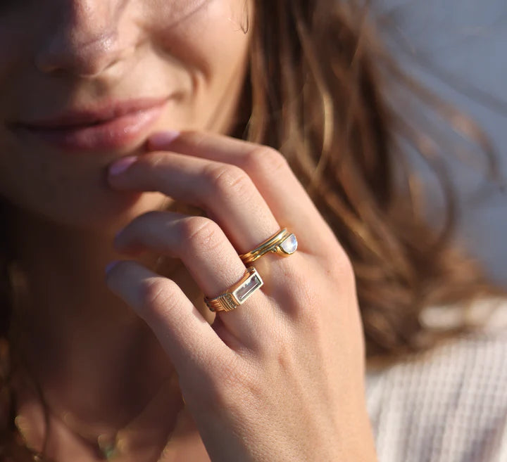 Phoebe Moonstone Gold Ring