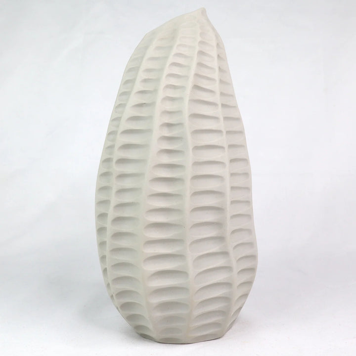 Pod White Ripple Vase